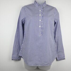 Vineyard Vines Shirt Women's Size 00 Blue and White Striped Long Sleeve New